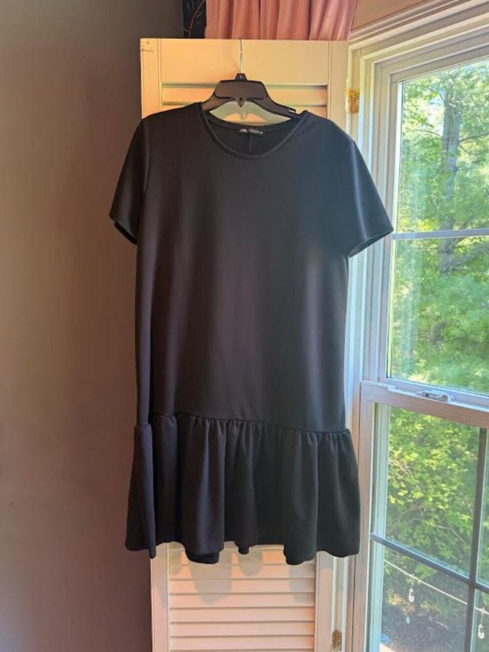 Zara Black Knit Drop Waist Dress